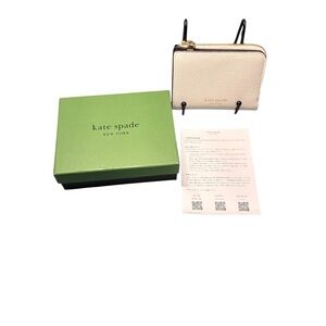 Kate Spade Staci Colorblock Small Bifold Wallet Warm Beige Brown Parchment NIB